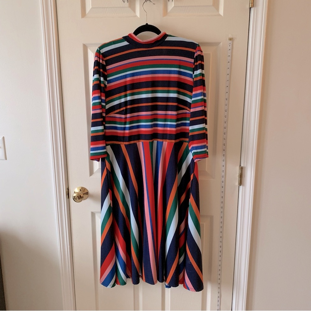 Eloquii Fit and Flare Opposing Stripes Dress -NWT! - Picture 2 of 8